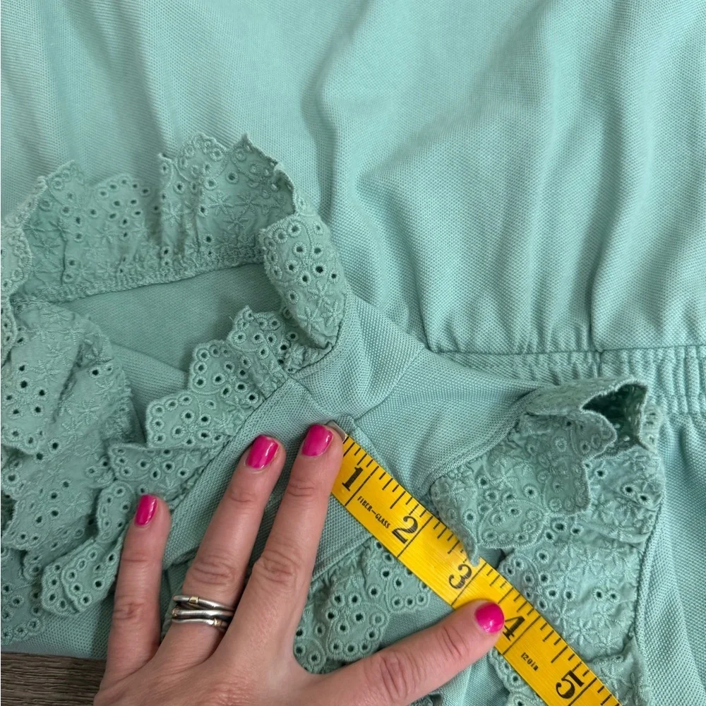 RALPH LAUREN GIRLS MINT GREEN STRETCH LACE POLO ROMPER NWT SIZE XL